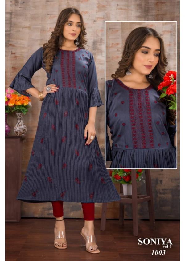 Soniya Vol 01 Ethnic Wear Rayon Anarkali Kurti Collection